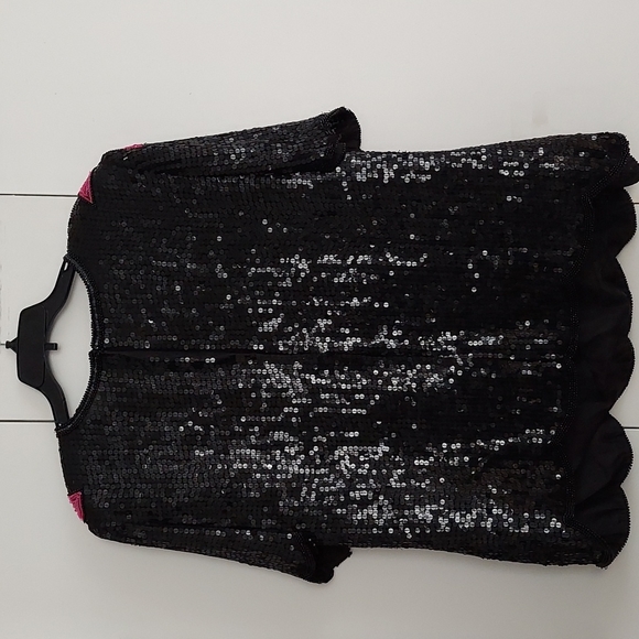 Vintage Jakelin Designs Floral Sequins & Beaded Top Size 3X Black - Picture 2 of 16